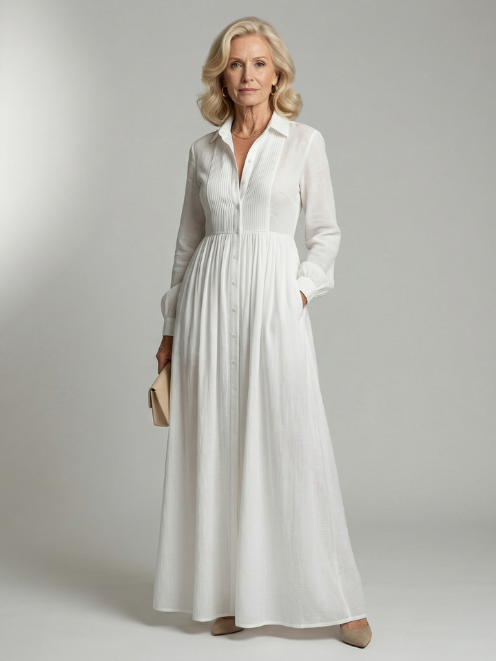 סטלה & גרייס™ | שמלת מקסי רכה עם שרוולים ארוכים